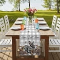 thumbnail image 4 of Table Runners 72 Inches Long Dress Scarves, Rabbits Pine Cone Farmhouse Kitchen Table Runner, Coffee Tablerunners, Sweet Home Texture Grey Plaid Farmhouse 18x72 Inch, 4 of 9