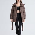 thumbnail image 5 of Winter Warm Coats for Womens Fashion Plus Size Strap Hooded Pile Collar Fringed Hoodie, 5 of 7