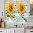 thumbnail image 6 of Sunflower Swag Valances for Windows 2 Pack, Kitchen Window Curtains 36 Inch Length, Yellow Summer Botanical Bee Vintage Wooden Privacy Swag Curtains for Living Room/Bathroom with Rod Pocket 36"x36", 6 of 8