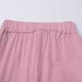 thumbnail image 5 of Chroia Women 2026 Summer Casual Linen Trousers, High Waisted Straight Leg Elastic Drawstring Button Slit Cropped Pants, 5 of 9