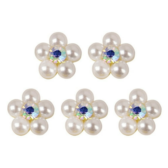 5Pcs Nail Ornaments Exquisite Shape Rust-proof Alloy Creative Flower Modeling 3D Nail Decorations Nail Art Tools for Women