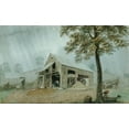 thumbnail image 2 of Harvey, George 18x13 Gold Ornate Wood Framed with Double Matting Museum Art Print Titled - Rainstorm—Cider Mill at Redding, Connecticut, 2 of 4