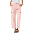 thumbnail image 3 of UKHCCC Women's Cargo Pants Elastic Waist Button Detail Multi-Pockets Quick Dry Outdoor Hiking Jogger Straight Leg Lightweight Travel Casual S-2XL, 3 of 9