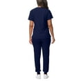 thumbnail image 4 of Scrubs for Women Set Pocket Top & Drawstring Jogger Scrub Pants Stretch Nursing Scrubs Set Uniform Navy M, 4 of 5