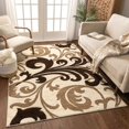 thumbnail image 5 of Infinity Home 600624 3 ft. 11 in. x 5 ft. 3 in. Ruby Leslie Fleur De Lis Area Rug - Ivory, 5 of 5