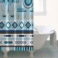 thumbnail image 4 of Blue Geometric Triangle Diamond Pattern Shower Curtain 36"x72" ,Bathroom Decorative Shower Curtains Set with 12 Hooks,Modern Waterproof Washable Shower Curtain, 4 of 6