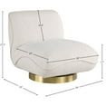 thumbnail image 3 of Meridian Furniture Geneva Cream Boucle Fabric Swivel Accent Chair, 3 of 8