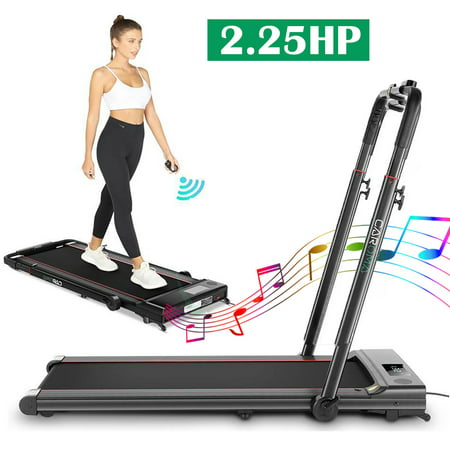 Caroma 2.25HP 2 in 1 Folding Treadmill Walking Jogging Machine with LCD Touchscreen, Wireless Remote, Bluetooth Speaker for Home Office Use