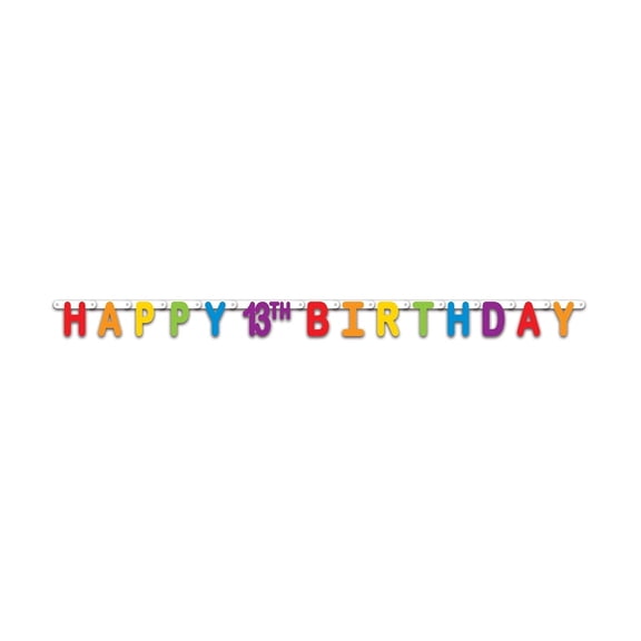 12 Pack Bulk Happy 13th Birthday Party Streamer