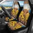 thumbnail image 2 of Yuyamidu Sunflower Highland Cow Car Seat Covers Elastic Fabrics Waterproof Car Seat Cover Easy to Install Auto Interior Accessories 2 Pcs Set for SUV, Vans,Sedan,Truck, 2 of 7