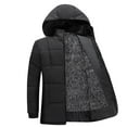 thumbnail image 2 of Yaoyar Men Winter Fashion Casual Loose Solid Color Thickened Hooded Cotton Padded Jacket Coat with Hood Black 3XL, 2 of 9