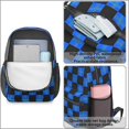 thumbnail image 4 of Blue and Black Checkered Pattern 17" School Backpacks for Teens,Waterproof Oxford Fabric,S-Shape Padded Straps for School,Travel,Hiking,Camping, 4 of 6