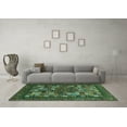 thumbnail image 3 of Ahgly Company Machine Washable Indoor Round Abstract Turquoise Blue Contemporary Area Rugs, 8' Round, 3 of 4