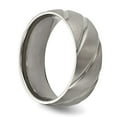 thumbnail image 5 of Grey Titanium Ring Band Wedding Standard Satin Swirl Design 8mm, 5 of 7