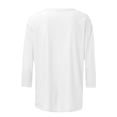 thumbnail image 4 of 3/4 Length Sleeve Womens Tops Fashion Solid Shirts Trendy Casual Crew Neck Blouses Summer Ladies Loose Comfy Tees Ladies Going Out Tops, 4 of 5