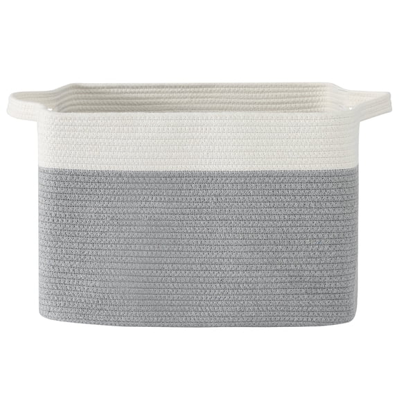 VeluraHome Blanket Basket,Cotton Rope Basket For Living Room, Bedroom,Toy Storage with Handle