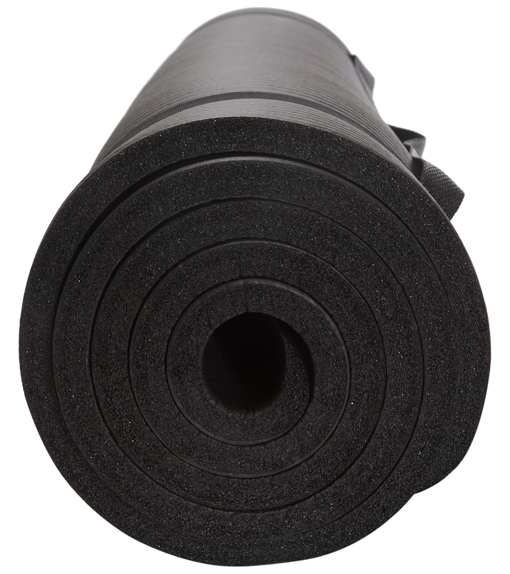 Everyday Yoga Fitness Mat, Premium Thick Material, 6ft, Vertical Pattern, Includes Strap