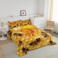 thumbnail image 3 of Erosebridal Funny Bee Bedding Queen Comforter Set, Gold Honey Down Comforter, Geometric Room Decor, 3 Pieces, 3 of 7