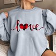 thumbnail image 1 of Aqestyerly Saint-Valentin Amour Imprimé Mode Femme Manches Longues Col Rond T-Shirt Impression Blouse Ample Hauts, 1 of 3
