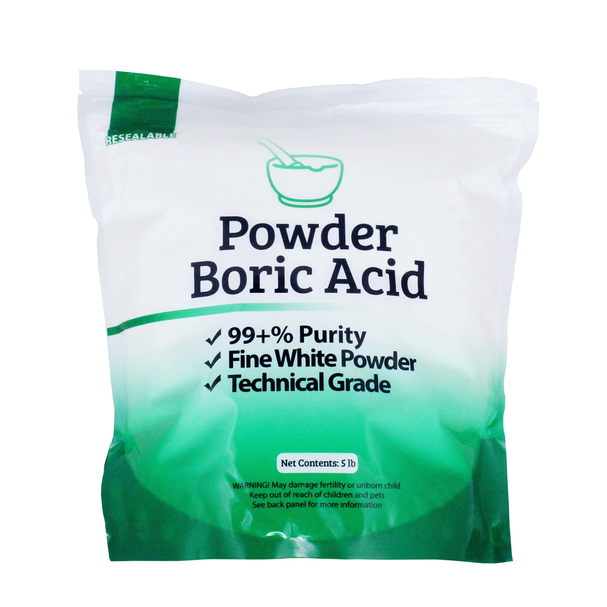 Duda Energy Industrial Grade Boric Acid Powder 99.9+% Purity Light Dusty Powder, 10lb, 2 Pack