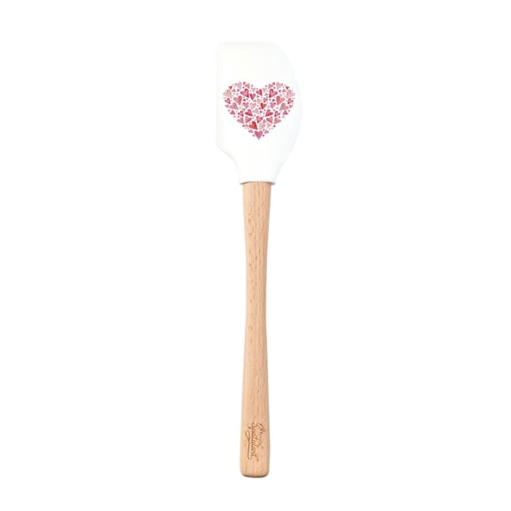 Tovolo Spatulart Made With Love Silicone Spatula, Wood Handle, BPA-Free