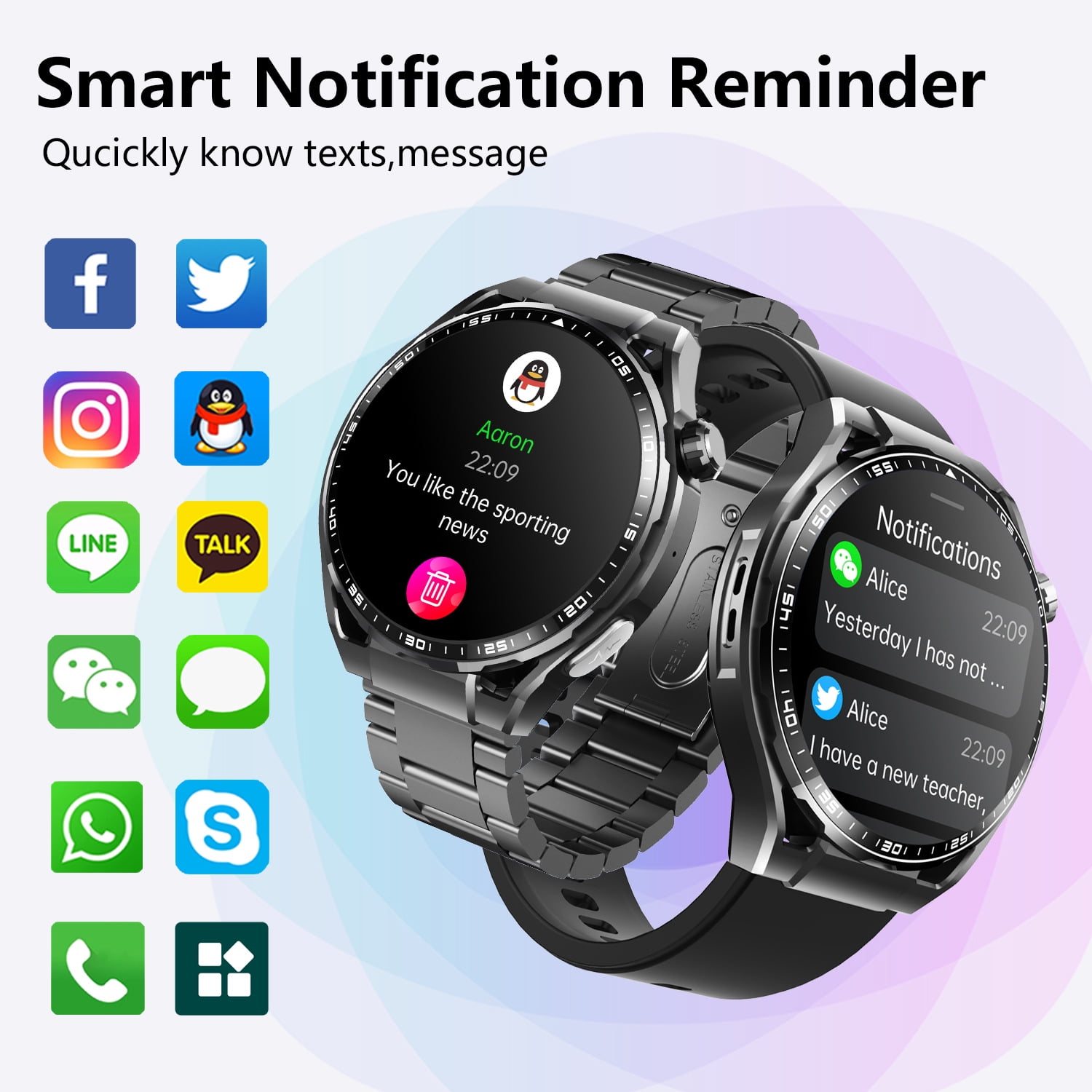 LAATIKUI smartwatch F200 waterproof IP67 suitable for both men's and women's sports mode, 1.55-inch fitness tracker, for answering/making calls/smart reminders