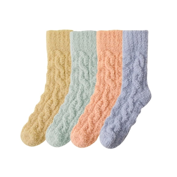 LKJYER Women Fuzzy Slipper Socks Winter Microfiber Soft Cozy Plush Fluffy Socks Warm Comfy Thermal Home Sleeping Socks