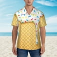 thumbnail image 4 of Balery White Ice Cream Print Men's Hawaiian Shirts Short Sleeve Beach Shirt Relaxed Fit Vacation Button Down Shirts-Medium, 4 of 9