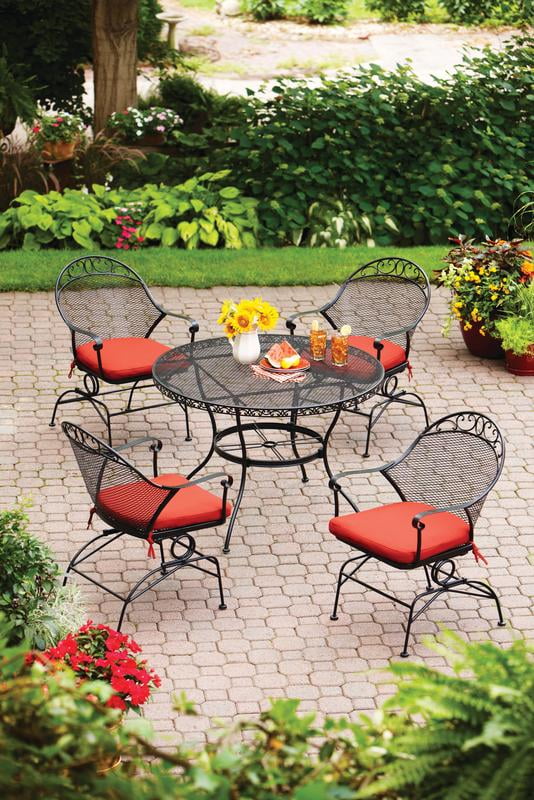 Better Homes & Gardens Clayton Court Outdoor Metal 5-Piece Dining Set, Red