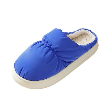 

GNEIKDEING Men Slippers Autumn And Winter And Comfortable Indoor And Outdoor Solid Color Simple Flat Warm Non Slip Gift on Clearance