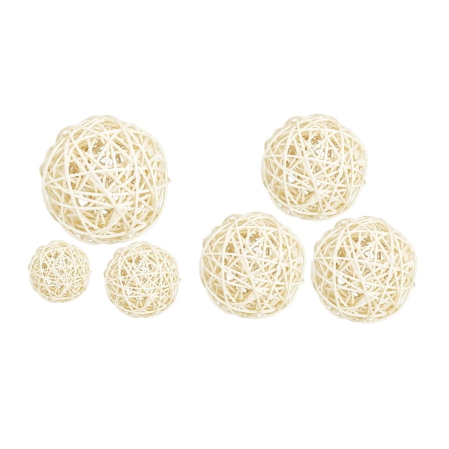6 Uds Bola De Mimbre De Ratán Natural Accesorios Para Fotos Hogar Boda DIY Baratija