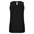thumbnail image 5 of Wycnly Womens Tank Tops Back Keyhole Lightweight Smocked Swing Tunic Vest Summer Fashion Solid Round Neck Sleeveless Shirts Blouse Black XL, 5 of 6