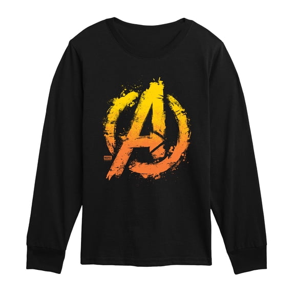 Avengers - Splatter Logo - Youth Boys Long Sleeve Graphic T-Shirt