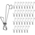 thumbnail image 1 of Perchas de metal de 30 x 8,5 cm con ganchos Pinzas para ropa Pinzas para bolsas de comida Perchas para tarjetas navideñas Perchas para calcetines Perchas para lencería Perchas de acero inoxidable, 1 of 5