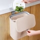 thumbnail image 1 of Cubo de basura, bote de basura para el hogar, bote de basura montado en la pared, cubo de basura grande de plástico para cocina, cubo de basura para baño con tapa, se puede colgar o pegar., 1 of 6