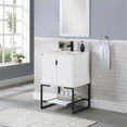 thumbnail image 2 of Manhattan Comfort Scarsdale Metal Bathroom Vanity Sink in White/Black, 2 of 10