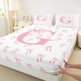 thumbnail image 3 of Castle Fairy 4-Piece King Sheet Set, Bow Alphabet Design, 3 of 7