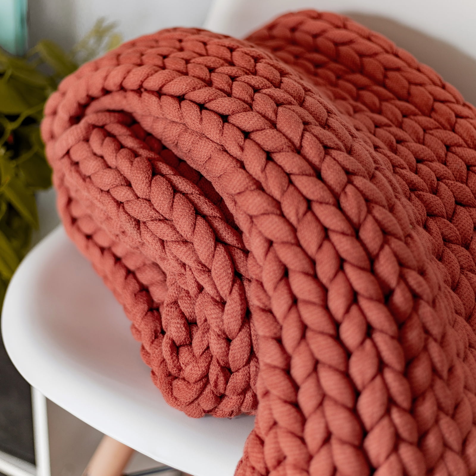 Coral chunky knit blanket hotsell