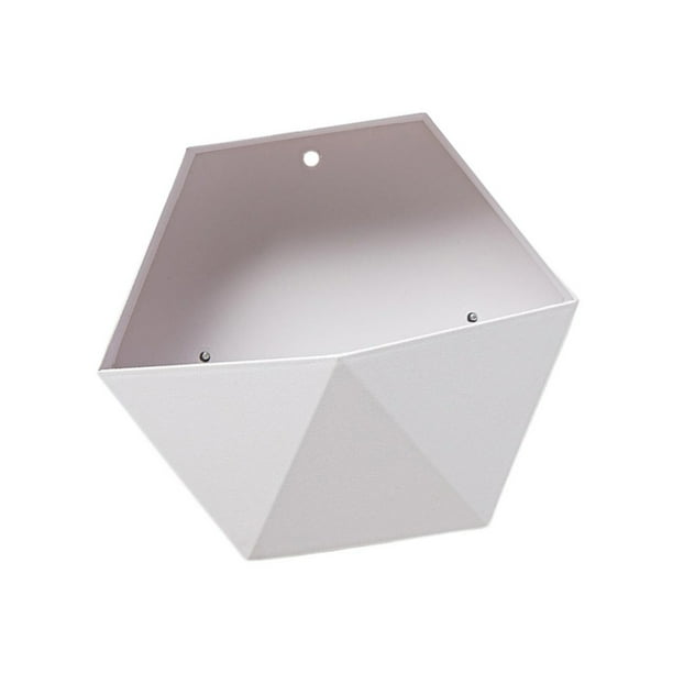 Kearding Estante de pared Hexagonal, estante geométrico, estilo nórdico, sin perforaciones, para sala de estar, dormitorio, decoración, Almacenamiento y organización del hogar Blanco