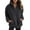 Black, variant on Women's Fall Jackets Corduroy Women Zipper Stand Collar Solid Oversize Short Padded With Pocket Lightweight Jackets