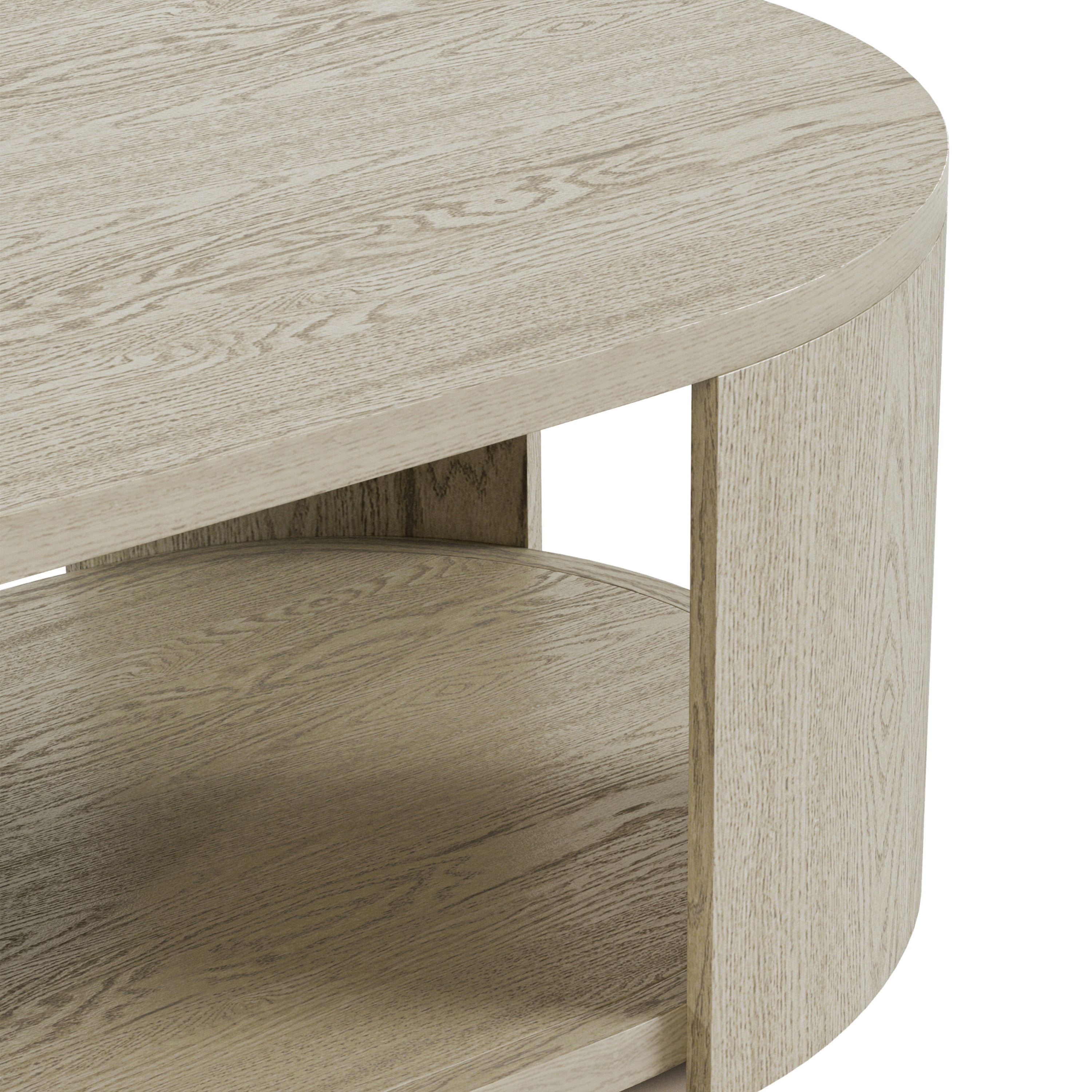 Furniture of America Cheri Modern Oval Solid Wood Indoor Coffee Table with 1-Shelf and Casters, Oak