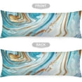 thumbnail image 5 of Abstract Marble Body Pillow Cover Ocean Blue and Gold Modern Cushion Long Pillowcase with Zipper Luxury Pillow Covers Decorative Soft Large Bedding Pillow Cases for Beddroom,Couch,Home Gifts 20"x54", 5 of 6