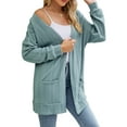 thumbnail image 6 of Hanerdun Women Open Front Cardigan Female Sweater Cardigans with Pocket Green S, 6 of 6