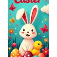 thumbnail image 4 of Adorable Bunny Chick Easter Banner with Flowers Eggs Background Party Decorations Photo Props Easter Celebration Spring Festival Home Decor, 4 of 4