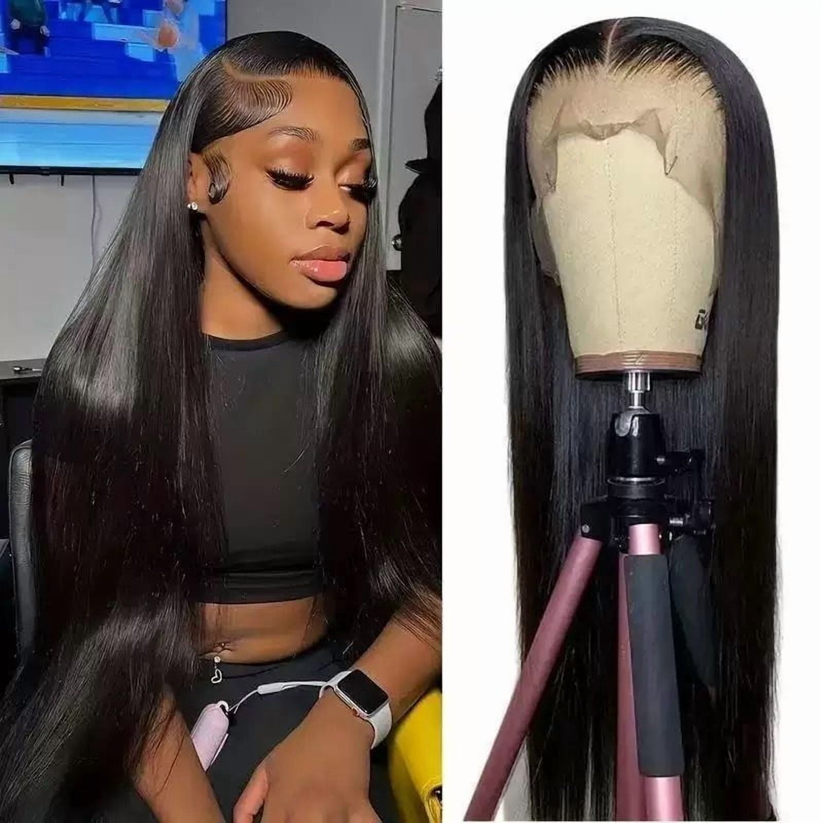 13x4 Full Frontal Lace Glueless STRAIGHT 200% High-Density Pre-Plucked Human Hair Wigs Long Hair from 18inch to 30inch with Natural Color