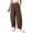 Coffee, variant on Women's Plaid High Waist Wide Leg Cropped Pants, Loose Relaxed Fit Barrel Trousers with Side Pockets, for Spring Summer Daily Wear, Travel or Casual Outfits Black L