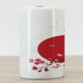 thumbnail image 3 of Japanese Ceramic Toothbrush Holder, Japanese Culture Inspired Art Cherry Blossom Sakura Tree Eastern, Decorative Versatile Countertop for Bathroom, 4.5" X 2.7", Vermilion Black White, 3 of 4