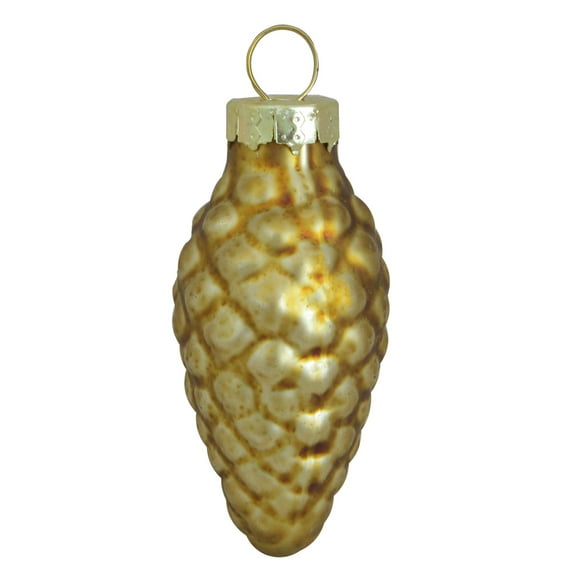 Whitehurst 56ct Gold Matte Finish Glass Christmas Pinecone Ornaments - 1.75" (45mm)