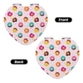 thumbnail image 2 of Uemuo Colorful Donuts Print Compact Portable Pocket Makeup Mirror - Leather Cover, Elegant Travel Cosmetic Mirror for Purse, Pocket, and Handbag-Heart Shape, 2 of 9