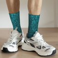 thumbnail image 6 of Rateoe teal sparkling for Women Casual Calf Socks - Cute Crew Socks - Thin Soft Above Ankle Socks Size 5-11, 6 of 6